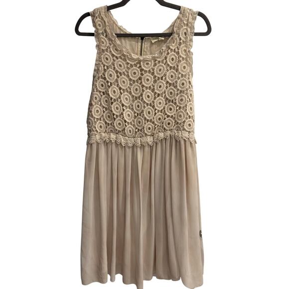 Staring at Stars Urban Outfitters Large Cream Crochet Top Dress Feminine Girly - Picture 1 of 5